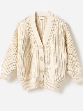 Babaa No.19 Natural Chunky Button-Down Cardigan